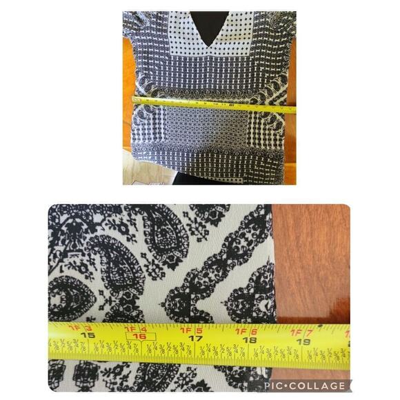 Capulet Shirt Dress Small / Medium Pockets Black & White Mixed Patterns Office - Picture 10 of 12